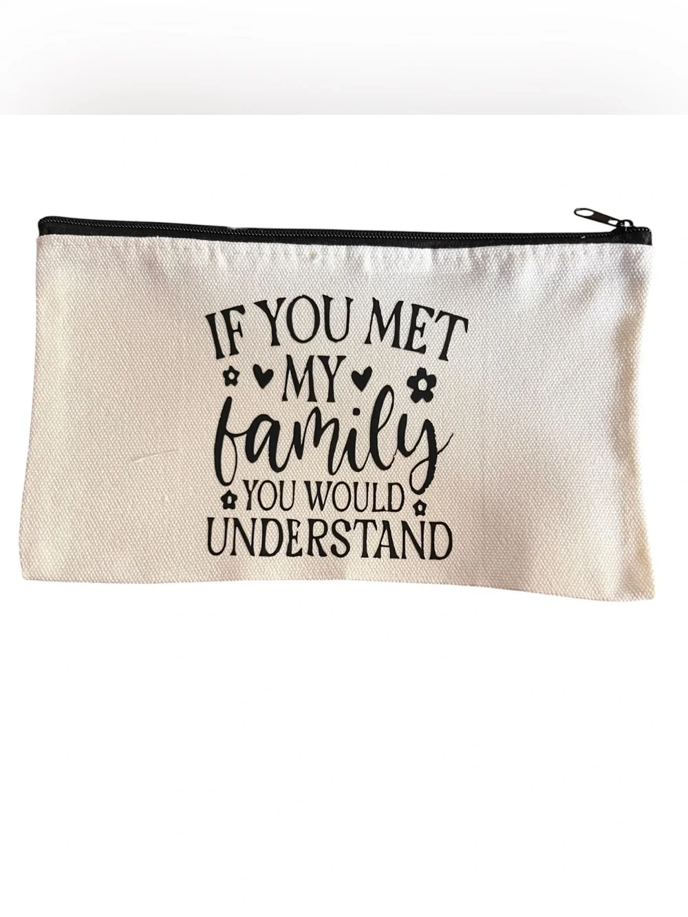 Canvas Cosmetic Pouch with Funny Quotes